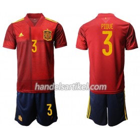 Spanien Gerard Pique 3 Kinder Heim Trikotsatz Euro 2020 Kurzarm (+ Kurze Hosen)